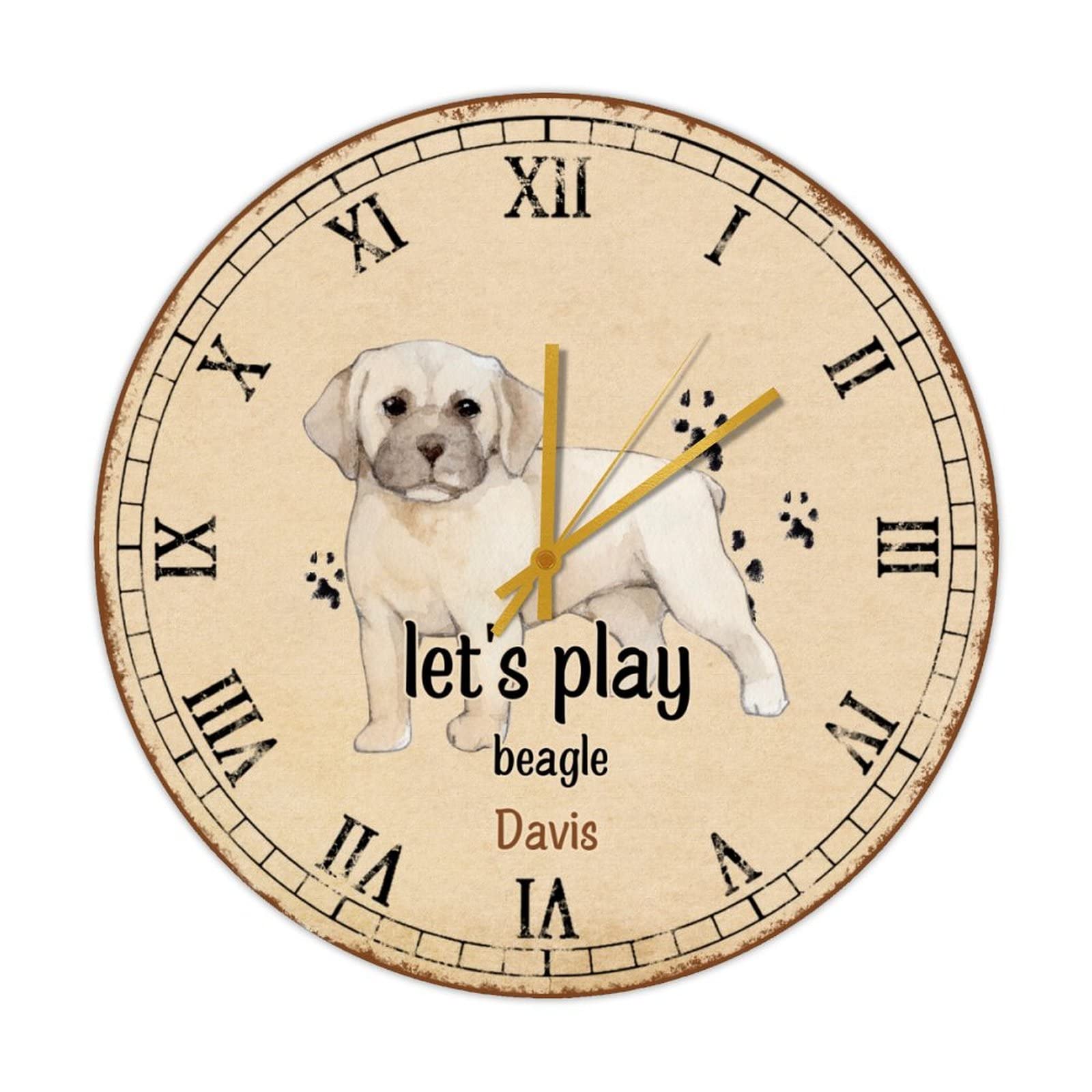 Cadeau Beagle horloge murale en bois pour crémaillère