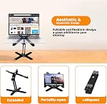Moallia Support pour ordinateur portable 360 Base tournante, ordinateur portable Notebook Riser Support en métal pour le travail de bureau collaboratif, entièrement pliable pour un stockage facile, convient à tous MacBook, Ordinateurs portables jusqu'à 16 pouces, noir