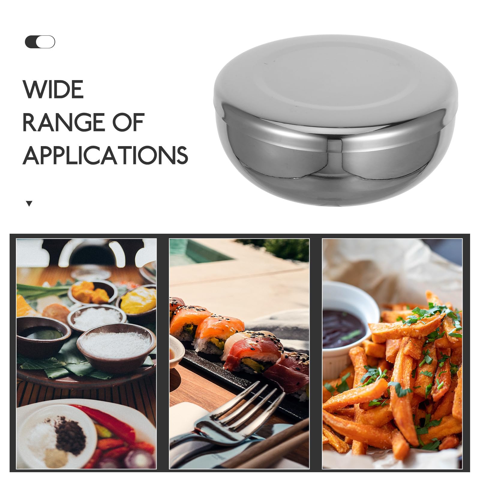 Cuencos Coreanos con Tapa Juego de 3 de Acero Inoxidable Multiusos y Portátiles, Adecuado para Arroz y Sopa en Cocina Moderna