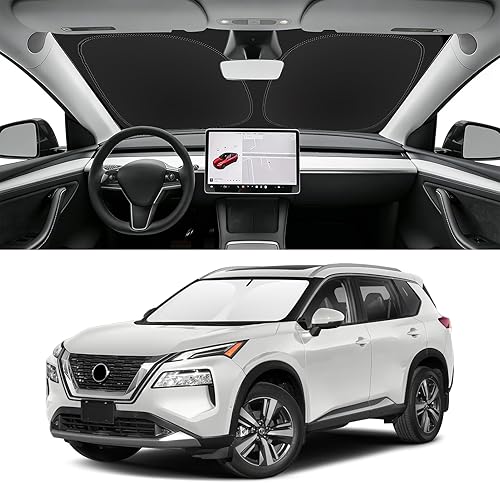 Miniatura 96 de Parasol de parabrisas de ajuste personalizado para Nissan Titan 2017-2024, bloquea los rayos UV y el calor, parasol de ventana delantera, fácil