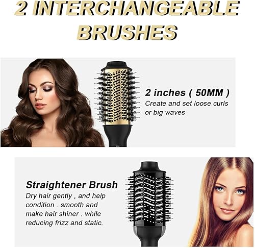 Miniatura 5 de SAPQPLS Hair Dryer and Blow Dryer Brush in One, 4-in-1 Hair Dryer and Styler Volumizer with Negative Ion Oval Ceramic Barrel, One-Step for Drying,