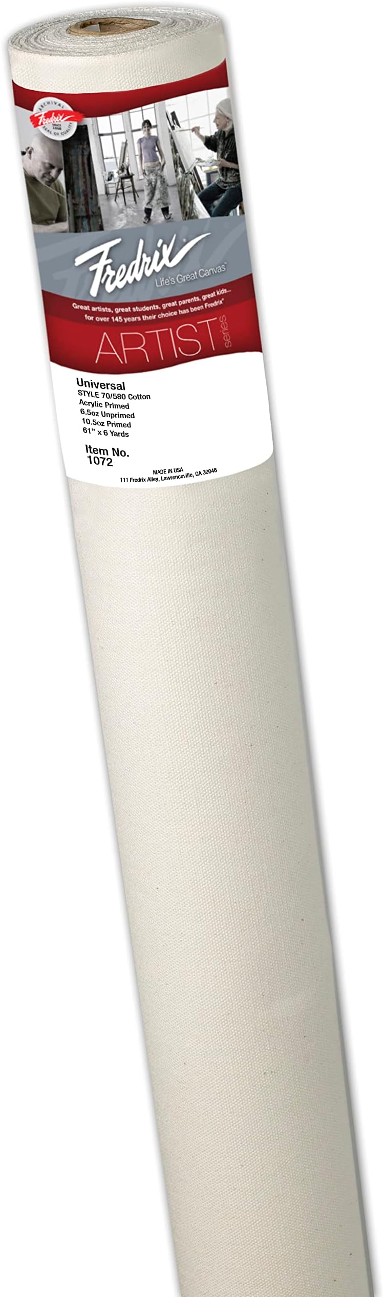 TARA MATERIALS Universal Style 580 Acrylic Primed Cotton Roll Canvas 59 in. x 6 yd. roll