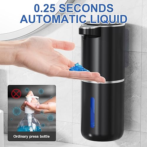 Miniatura 6 de Dispensador automático de jabón, 4 niveles de volumen de jabón ajustables, entrega de jabón 0.25S, capacidad de 12.8 fl ozbomba de sensor sin