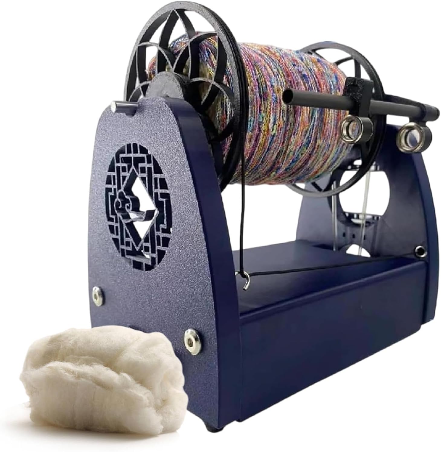 Electric Spinning Wheel for Yarn Making - Adjustable Speed, 8oz Capacity Drum Carder, for DIY Artisans & Wool Fibre Twisting WithoutPedals