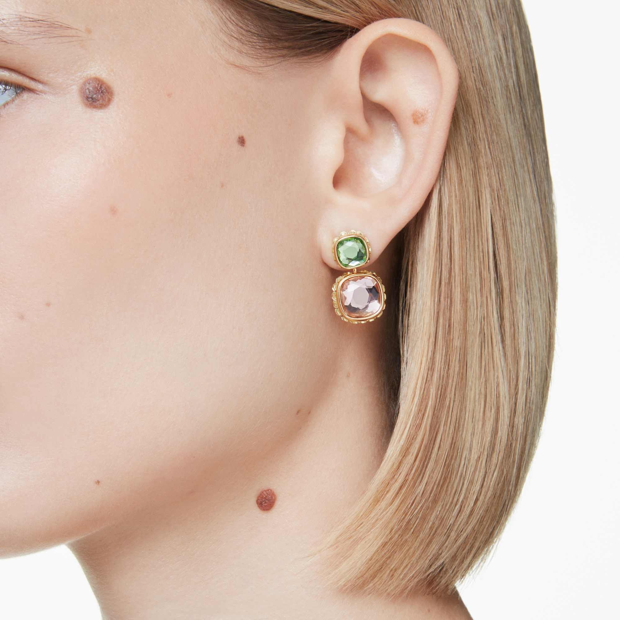 Swarovski Chroma Kolekcja, szlif poduszkowy, wielokolorowy, pokryty w odcieniu złota