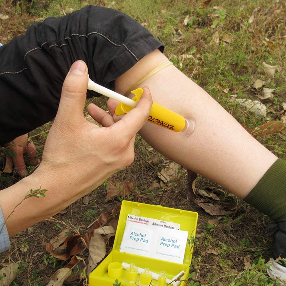 Kits de Primeros Auxilios con Aspirador de Bomba extractora de Veneno, Kit para mordedura de Serpiente, Kit para picadura de Abeja, Suministros de Primeros Auxilios de Emergencia para se