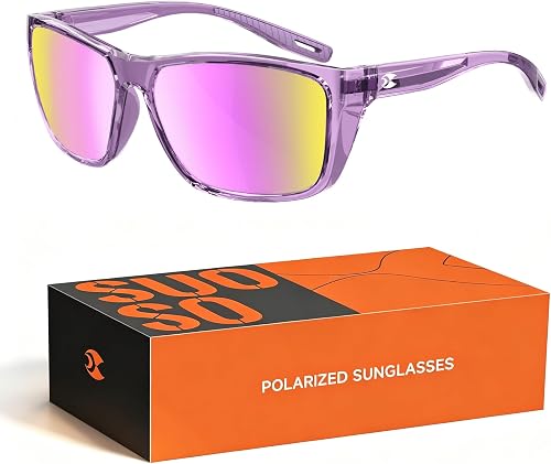 suoso Polarized Sunglasses for Men, TR90 Lightweight Sun Glasses with UV400 Protection for Golf Driving Fishing