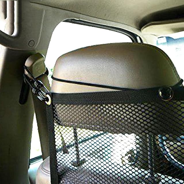 Foto 8 de 8 de Yzki Red de seguridad de barrera de coche para mascotas, red de seguridad universal para coche