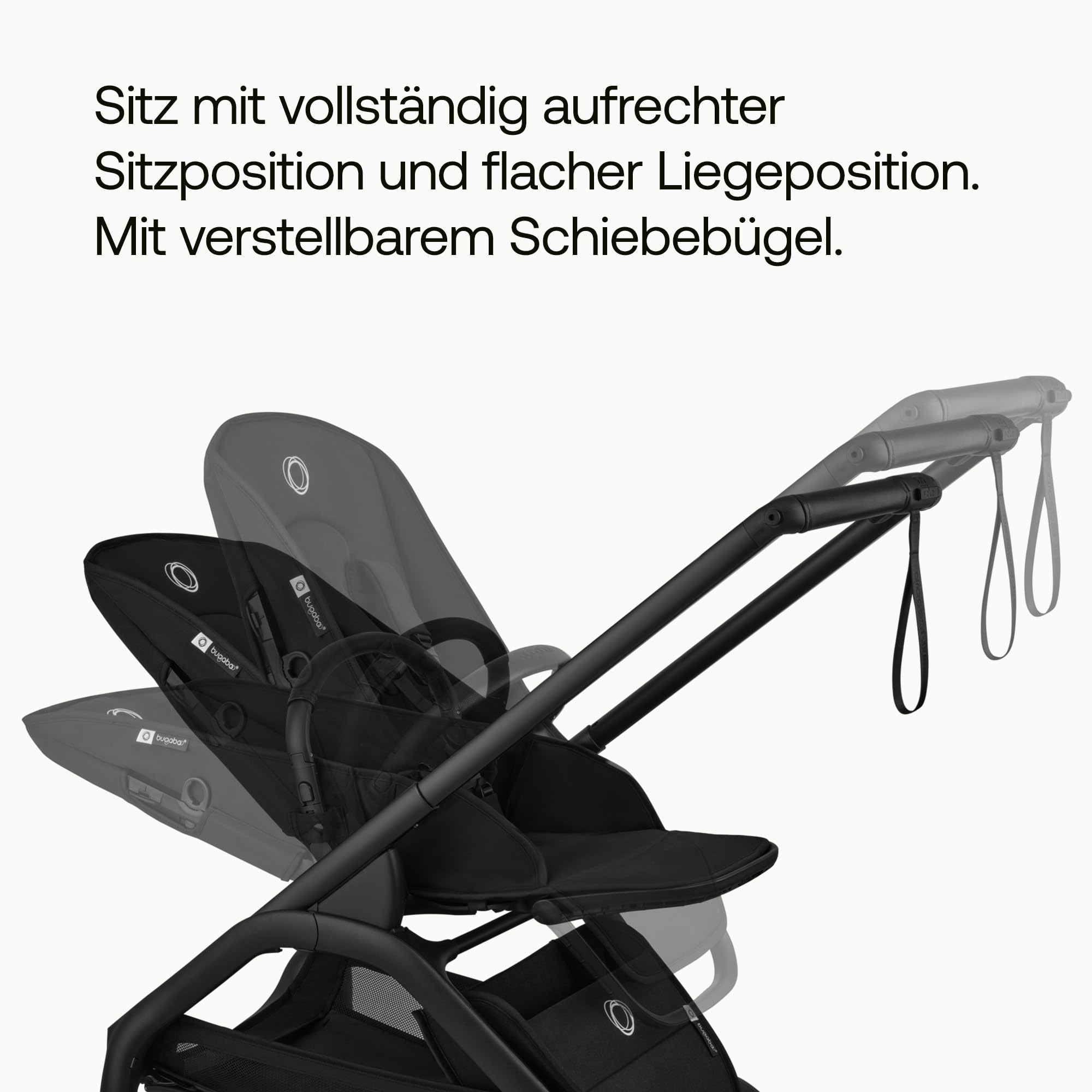 Bugaboo Dragonfly Plus Kinderwagen kompakt leicht wendbarer Sitz flache Liegeposition Heritage Black