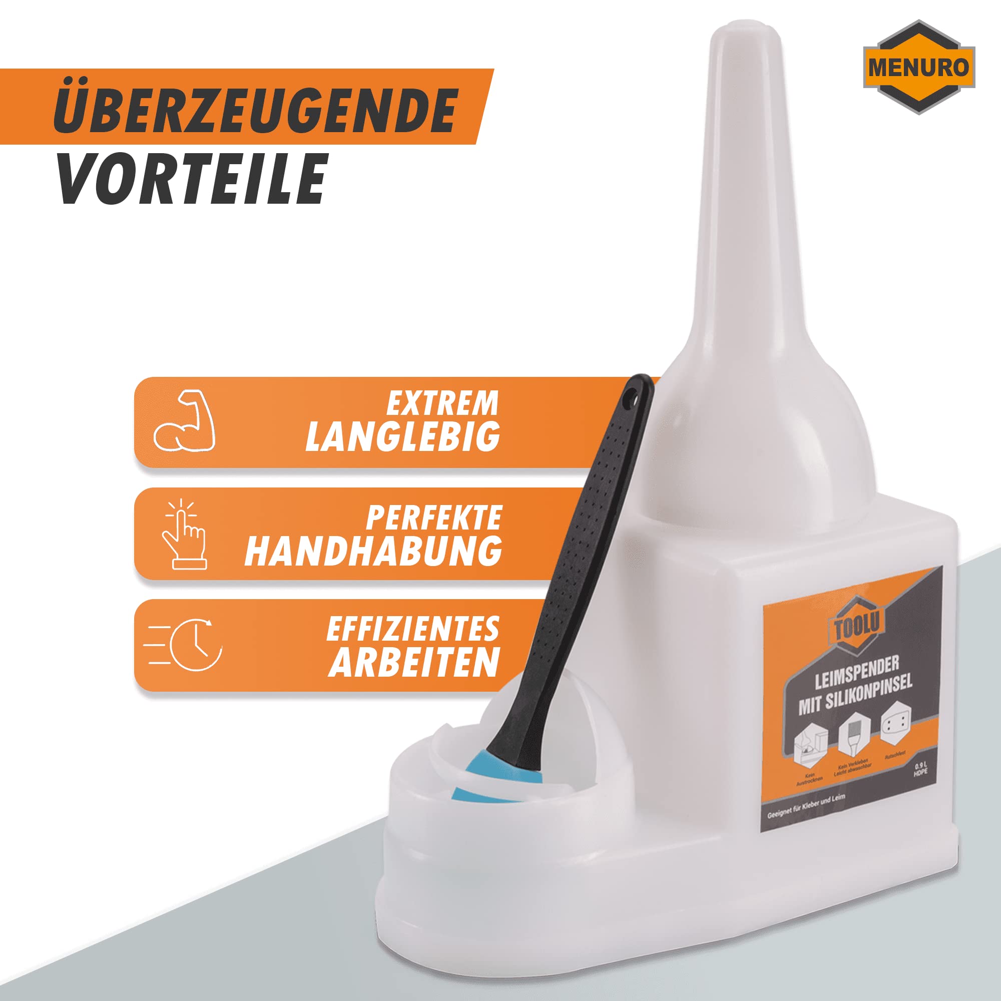 Klebstoff Und Farben Sparbehälter 0,4 L | Inkl. 2 Auftragspinsel | Für Holzleim, Klebstoffe Und Farben | Leim-Boy Vorratsbehälter | Produziert In - Foto 7