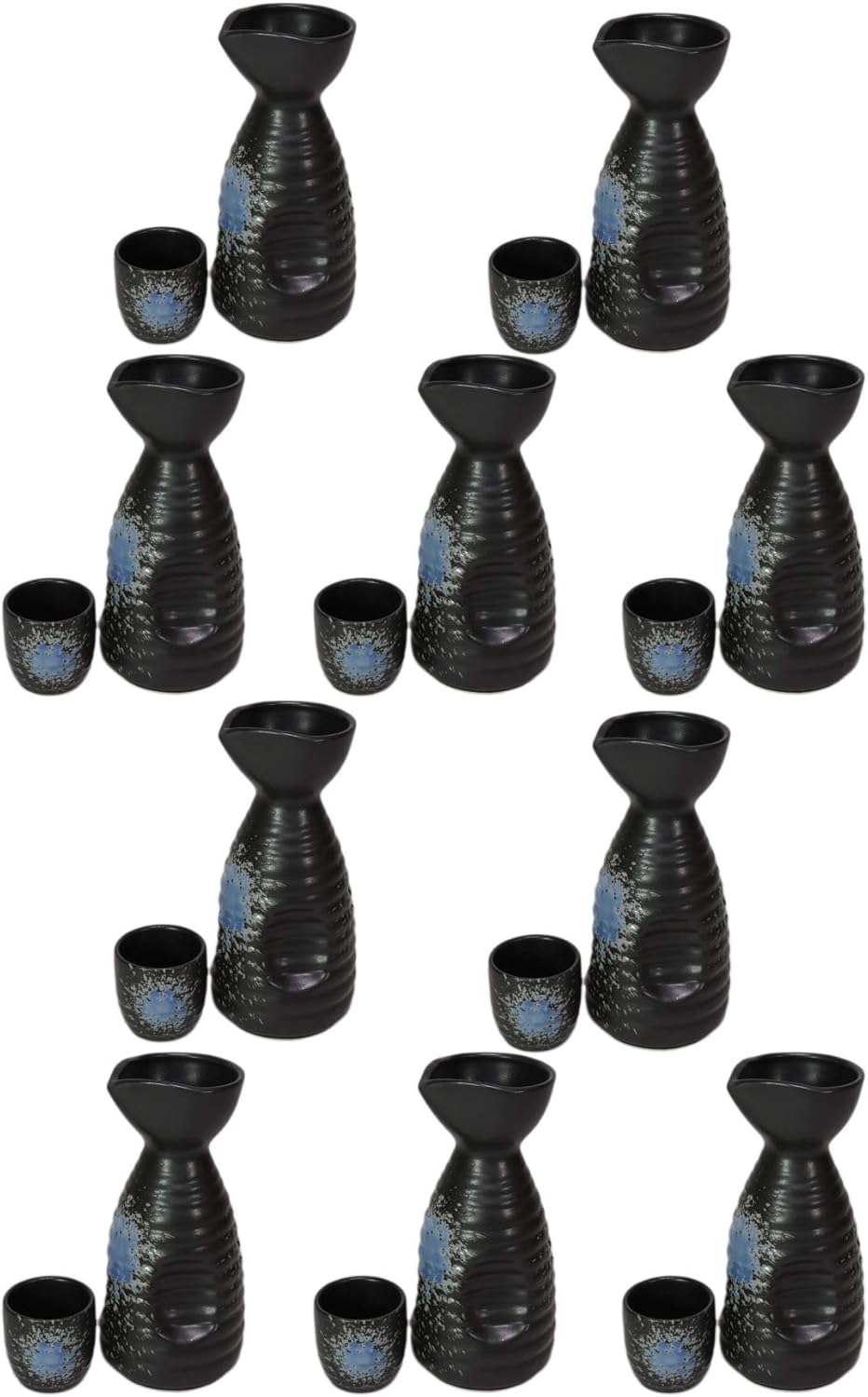 Set of 10, Sake Cup Set, Splash No. 2 + Gui Cup Set, Value 3.0 x 6.4 inches (7.6 x 16.2 cm) (310 cc), Cup 2.1 x 1.7 inches (5.4 x 4.2 cm) (50 cc), Japanese Food.
