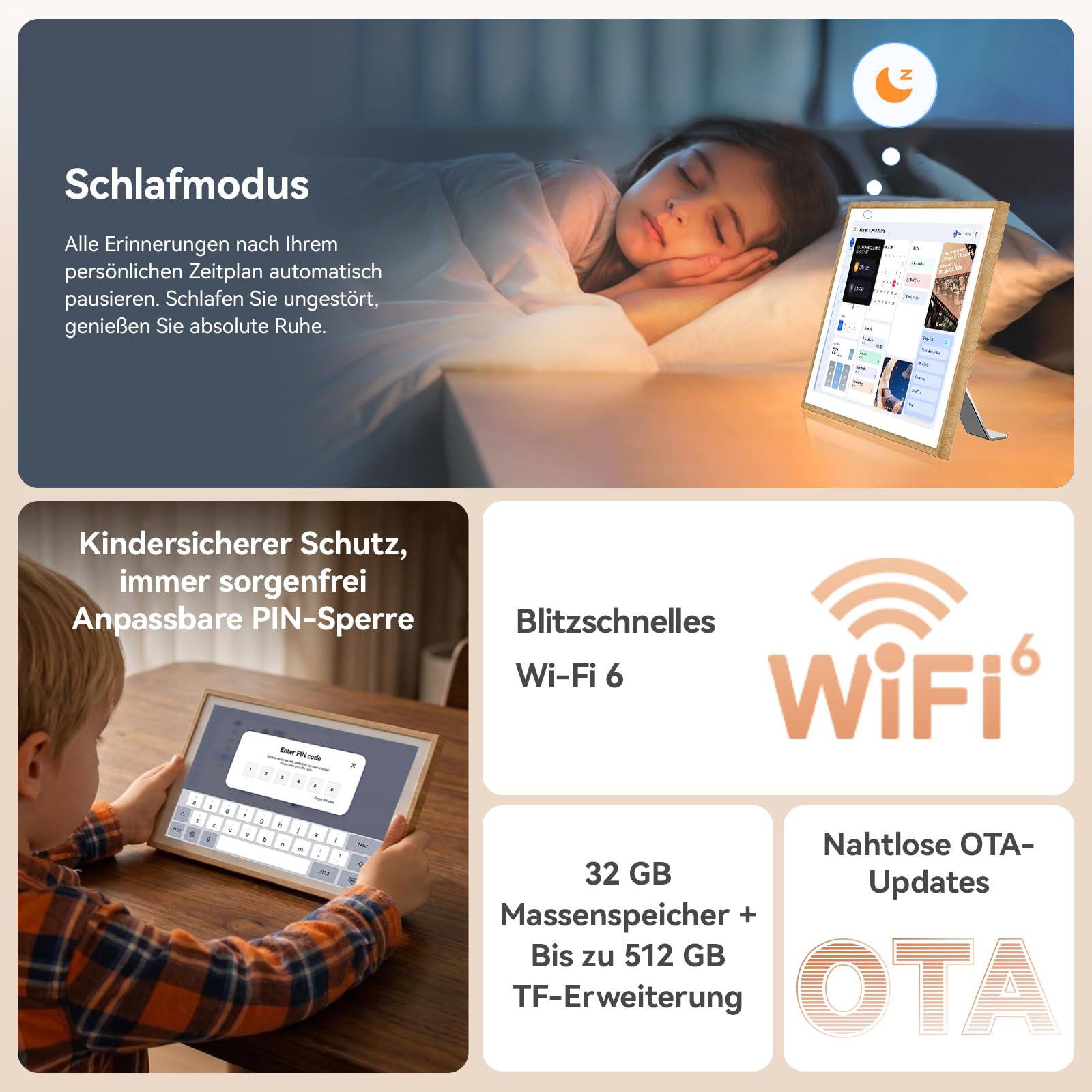 Blackview Digitaler Kalender 10,1"–Elektronischer Wandkalender Multifunktionaler Familienplaner mit Uhr, Wochenplaner- und Monatsplanung, übersichtlicher Startseite, Synchronisation für Zuhause & Büro