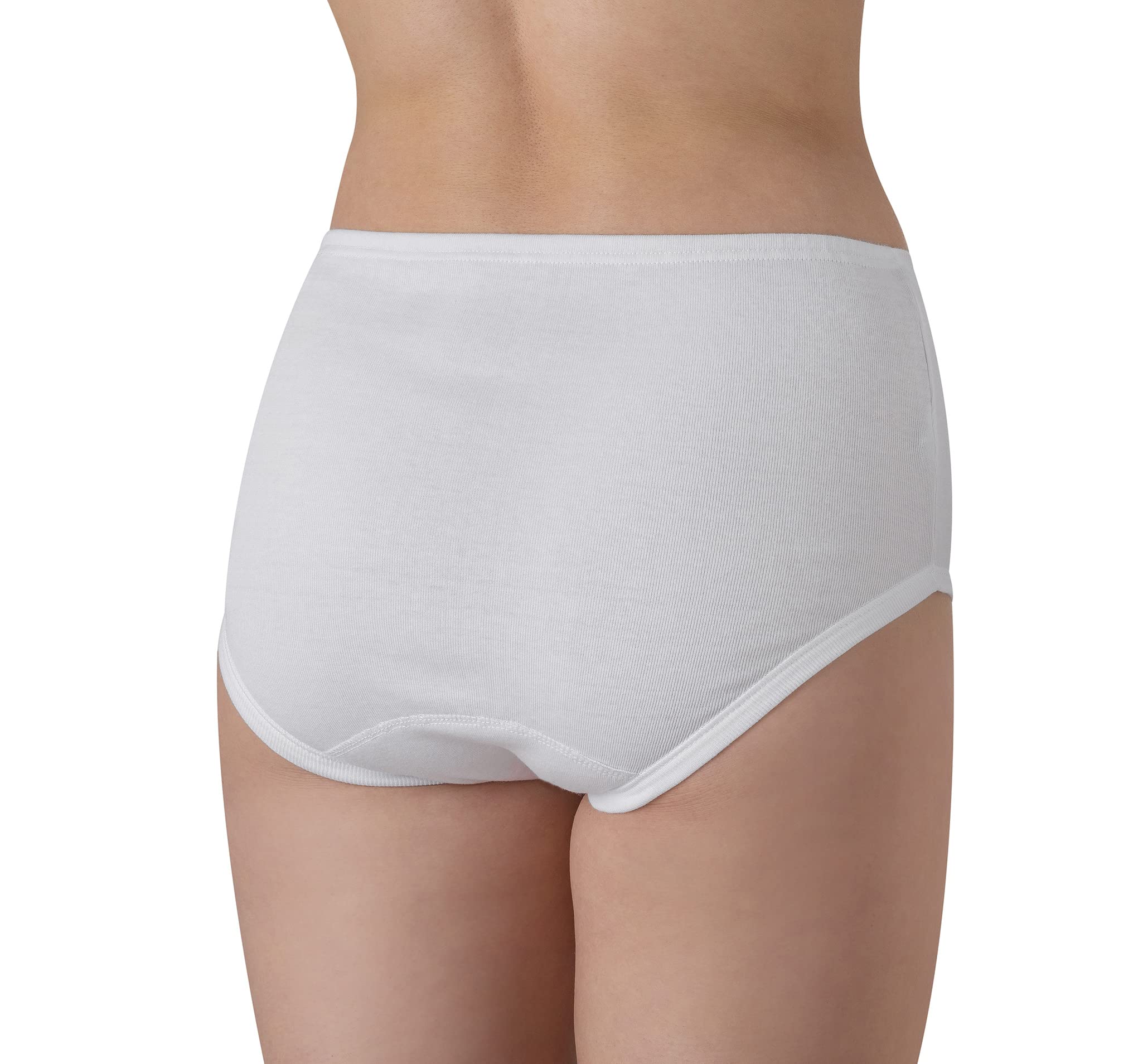 Felis Confezione da 6 Culotte Donna Classica a Vita Alta Cotone Liscio con Bordo, Mutande Donna Bianche, Traspiranti e comode, Persone anziane, sgambate, Taglie Forti