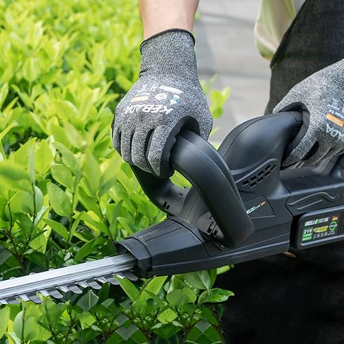 Miniatura 5 de Kebada Guantes de jardinería para hombres, 6 pares de guantes de jardín transpirables, revestimiento de látex de espuma, guantes de trabajo de