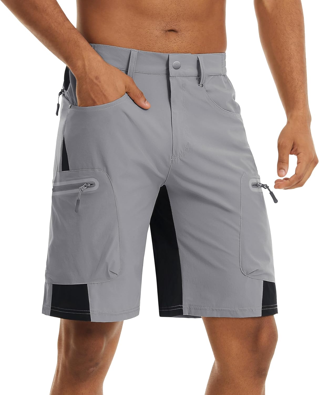 TACVASEN Men's Hiking Cargo Shorts 10" with Zipper Pockets Quick Dry Casual Stretch Golf Work Short Outdoor Summer - Image 2