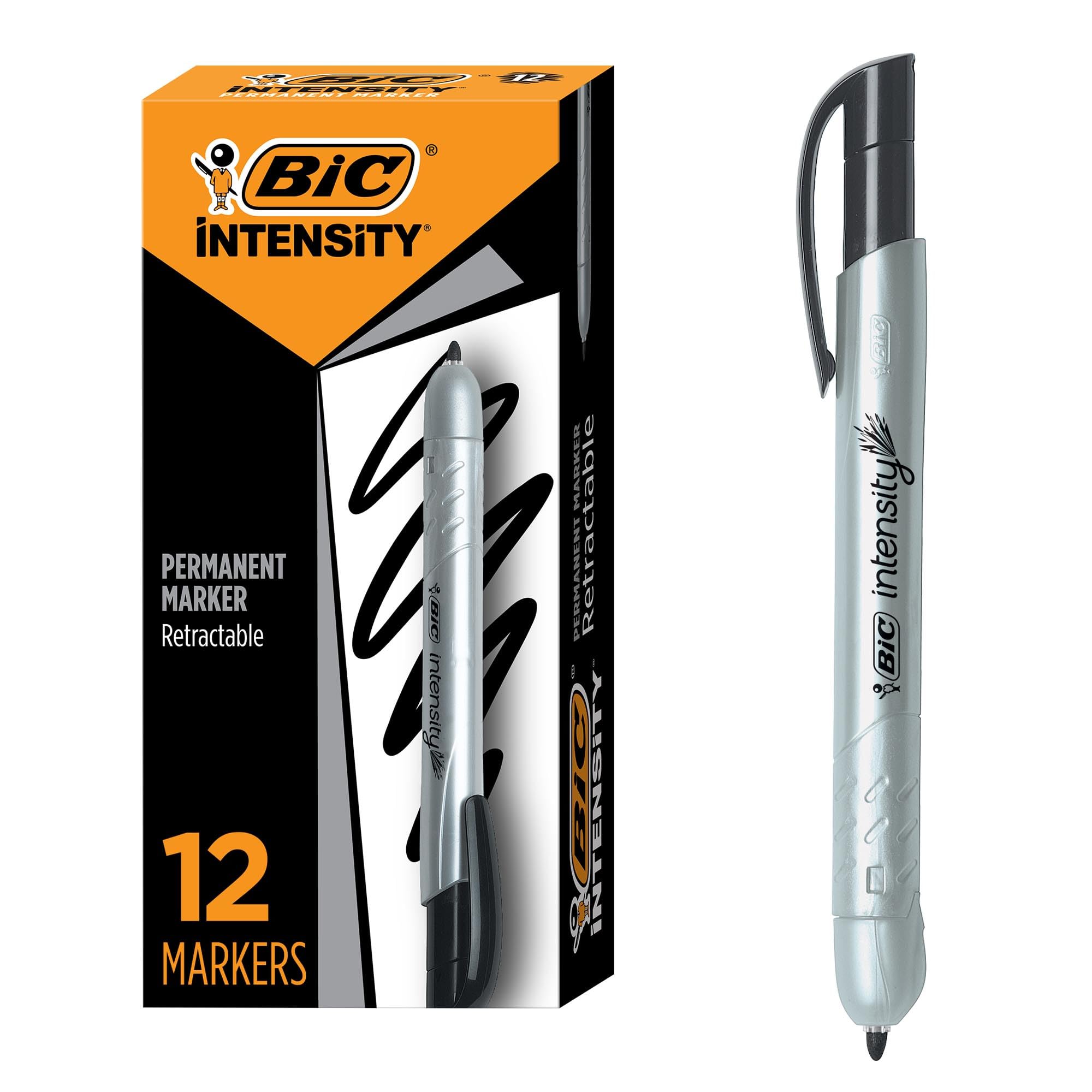 Mark-It Retractable Permanent Marker, Black (PMR11)