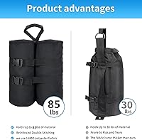 Vista 7 de Bolsas de peso para carpa emergente, pesos para patas de servicio pesado 1680D, bolsas de arena para refugio solar instantáneo al aire 340 libras