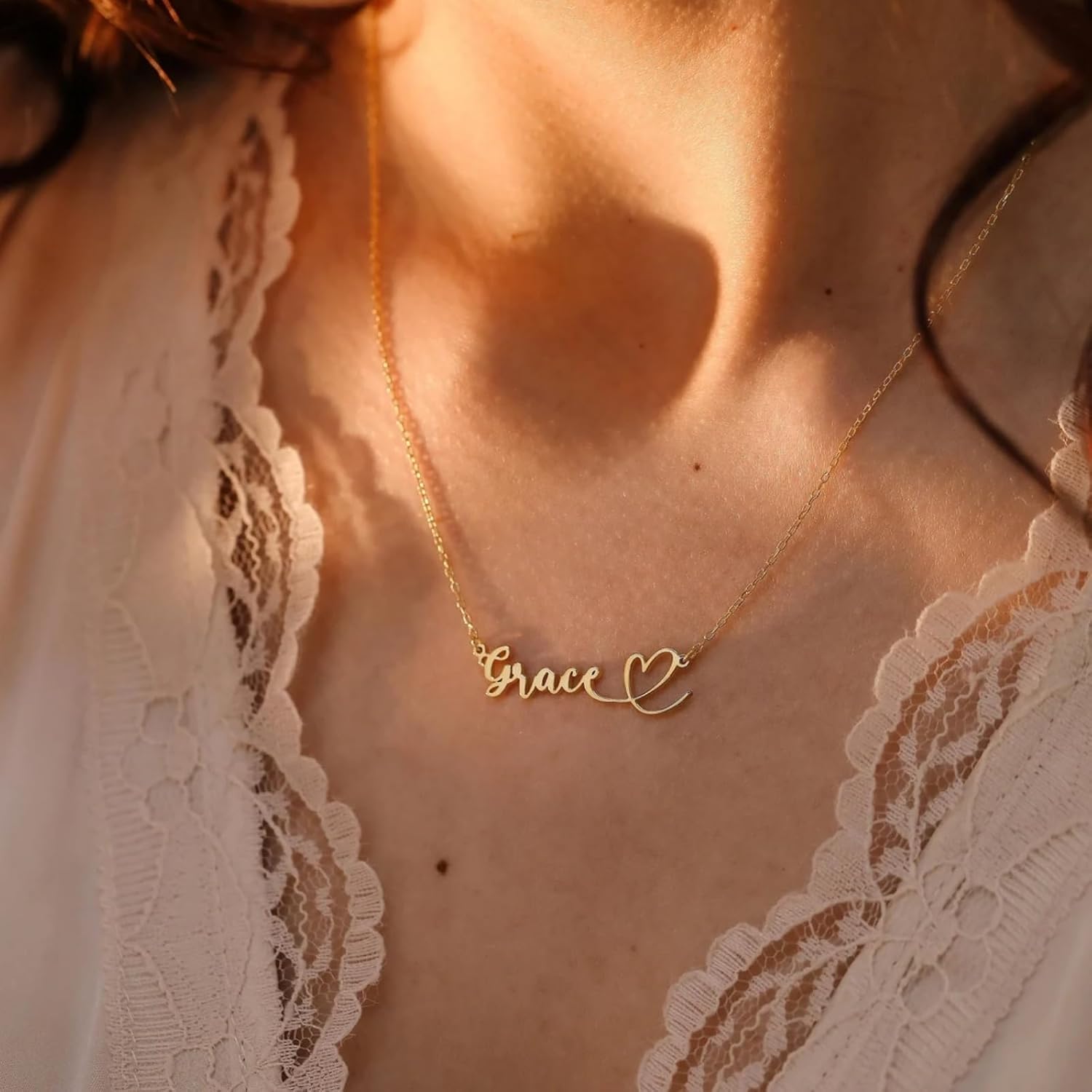 Ldurian Custom Name Necklace for Women, Personalized Heart Name Pendant, 14K Gold Plated Stainless Steels Chain jewelry Gift for Brithday Anniversary - Image 5