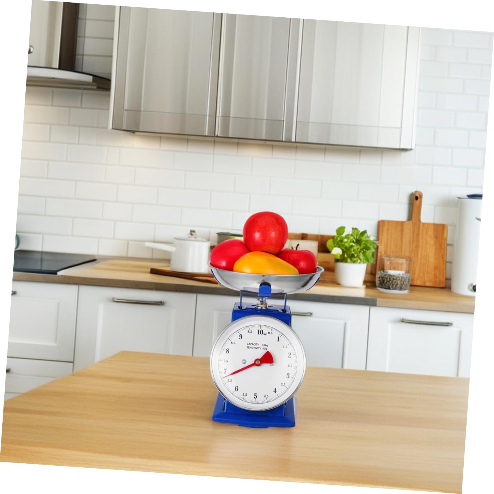 Zerodeko Báscula de Cocina Mecánica Retro Material de Hierro y Acero Inoxidable con Bandeja Desmontable y Dial Grande Fácil de Leer Capacidad de 10kg para Preparación de Comidas