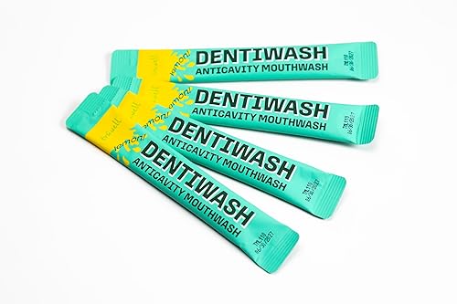 Miniatura 3 de Mouthwash Dentiwash - Paquetes portátiles de tamaño de viaje, sin alcohol, tensioactivo, conservantes y colorantes artificiales, evita caries,