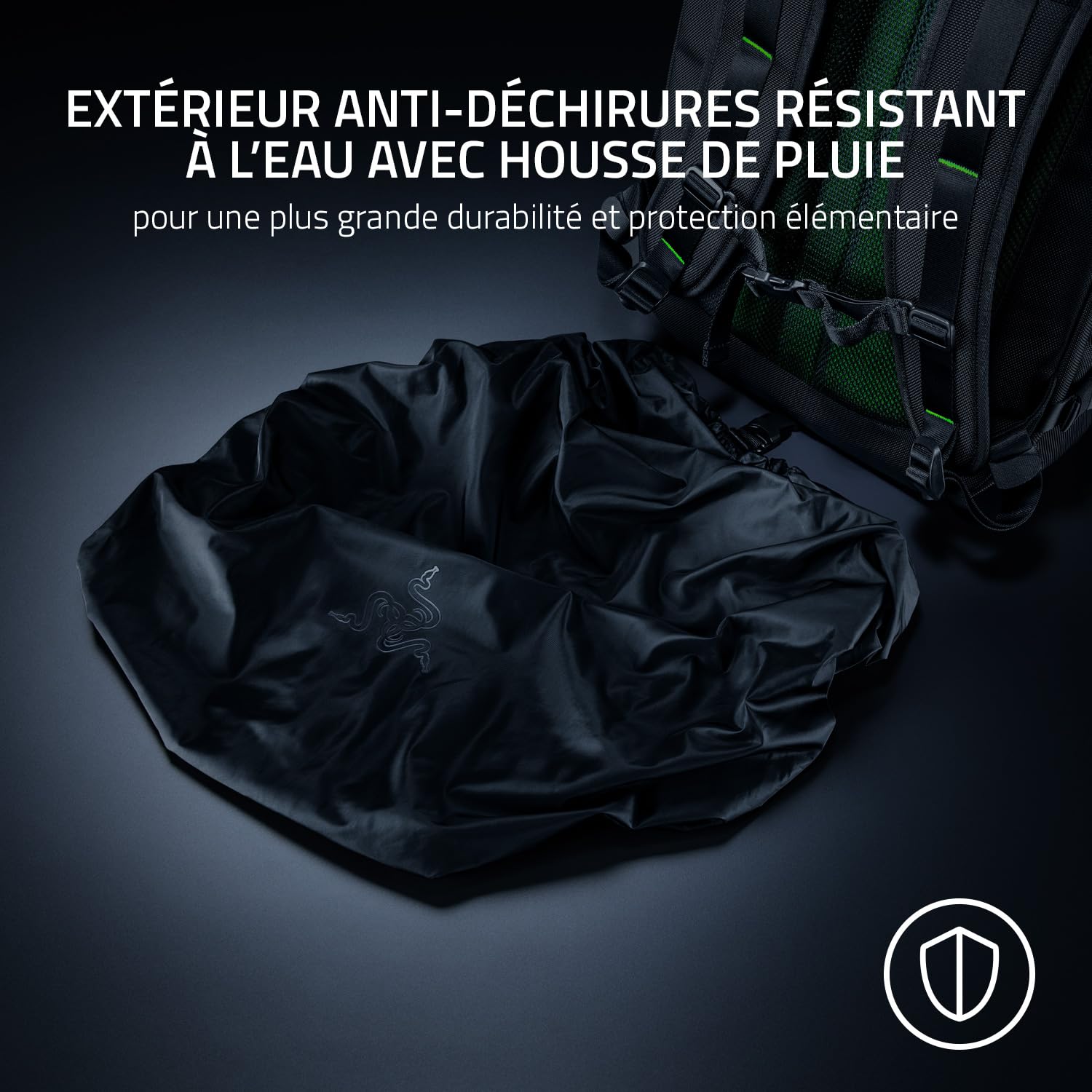 Razer Rogue V3 Backpack (17.3") - Sac à Dos de Voyage Compact (Compartiment pour Ordinateur Portable jusqu'à 15 Pouces, résistant à l'usure, Housse extérieure en Polyester) Noir/Chroma