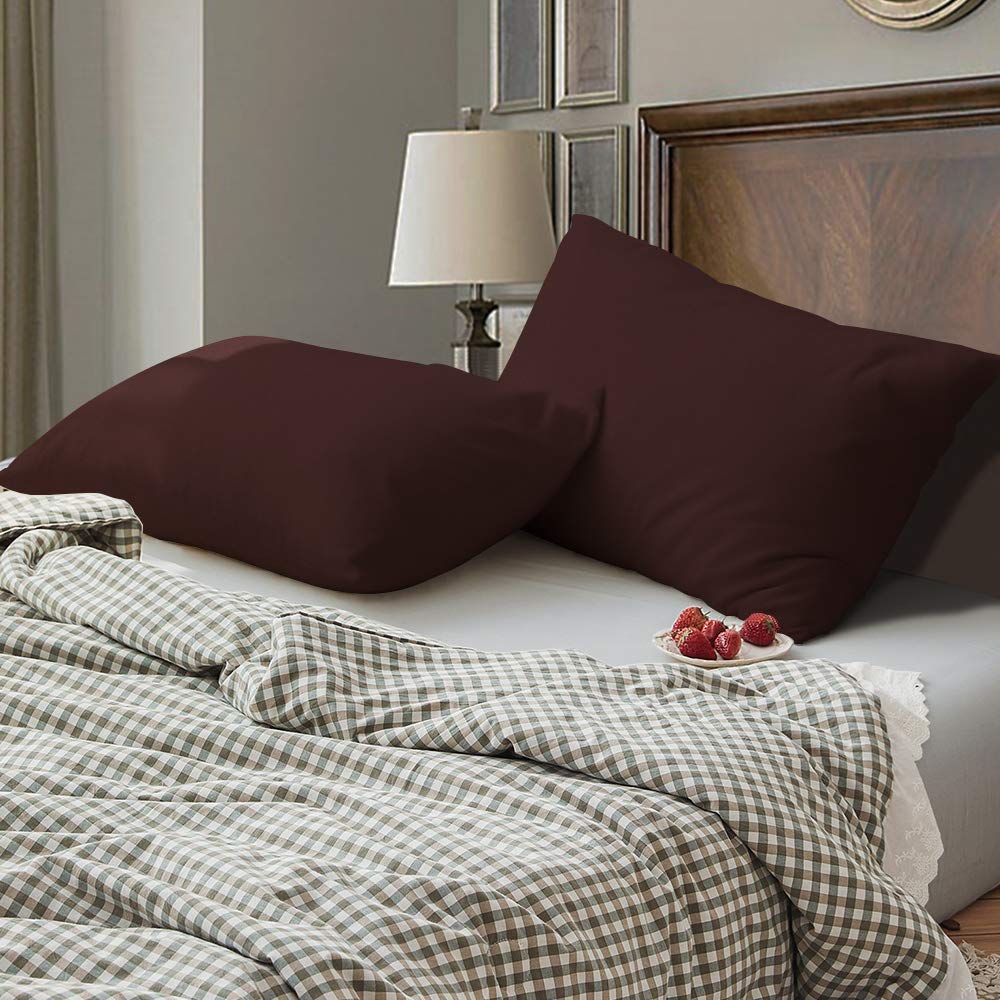 BEDSUM Fundas de almohada de microfibra, ultra suaves y resistentes a las arrugas con cierre de sobre.