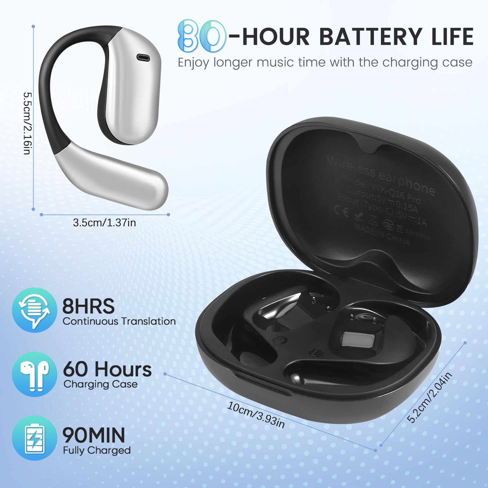 Ecouteur Traducteur Instantané avec 150 Langues, Bluetooth 5.4 Oreillette Traduction Instantanée Tactile LCD de 40 h, Apprendre Les Voyages Compatible Android et iOS pour Voyage Affaires Études(Gris Ecouteur Traducteur Instantané avec 150 Langues, Bluetooth 5.4 Oreillette Traduction Instantanée Tactile LCD de 40 h, Apprendre Les Voyages Compatible Android et iOS pour Voyage Affaires Études(Gris