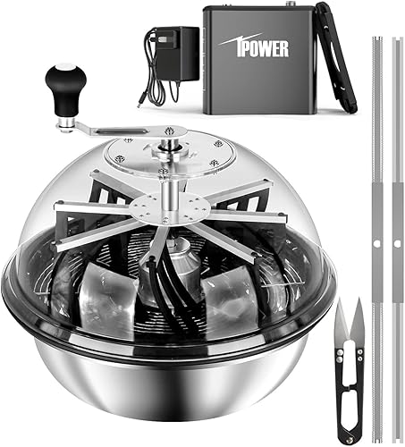 iPower Máquina recortadora de brotes de hojas de 19 pulgadas con giro giratorio eléctrico torcido automático, cuchillas afiladas de acero