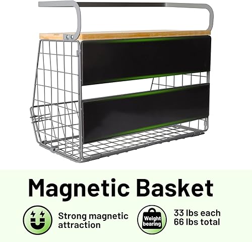 Miniatura 4 de Ofiray-home Estante magnético para refrigerador con tapa de madera, cubos de almacenamiento de cebolla y patata frutal, organizadores de despensa,