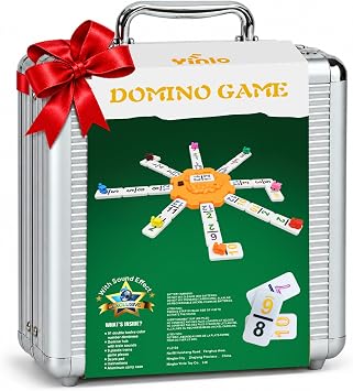 Yinlo Mexican Train Dominoes Set, Double 12 Dominoes, Colored Number