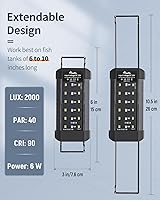 Vista 5 de Pawfly Luz LED de acuario de 6 W para peceras de peces de 6" a 10" Luz de tanque de peces extensible con luces brillantes de espectro completo