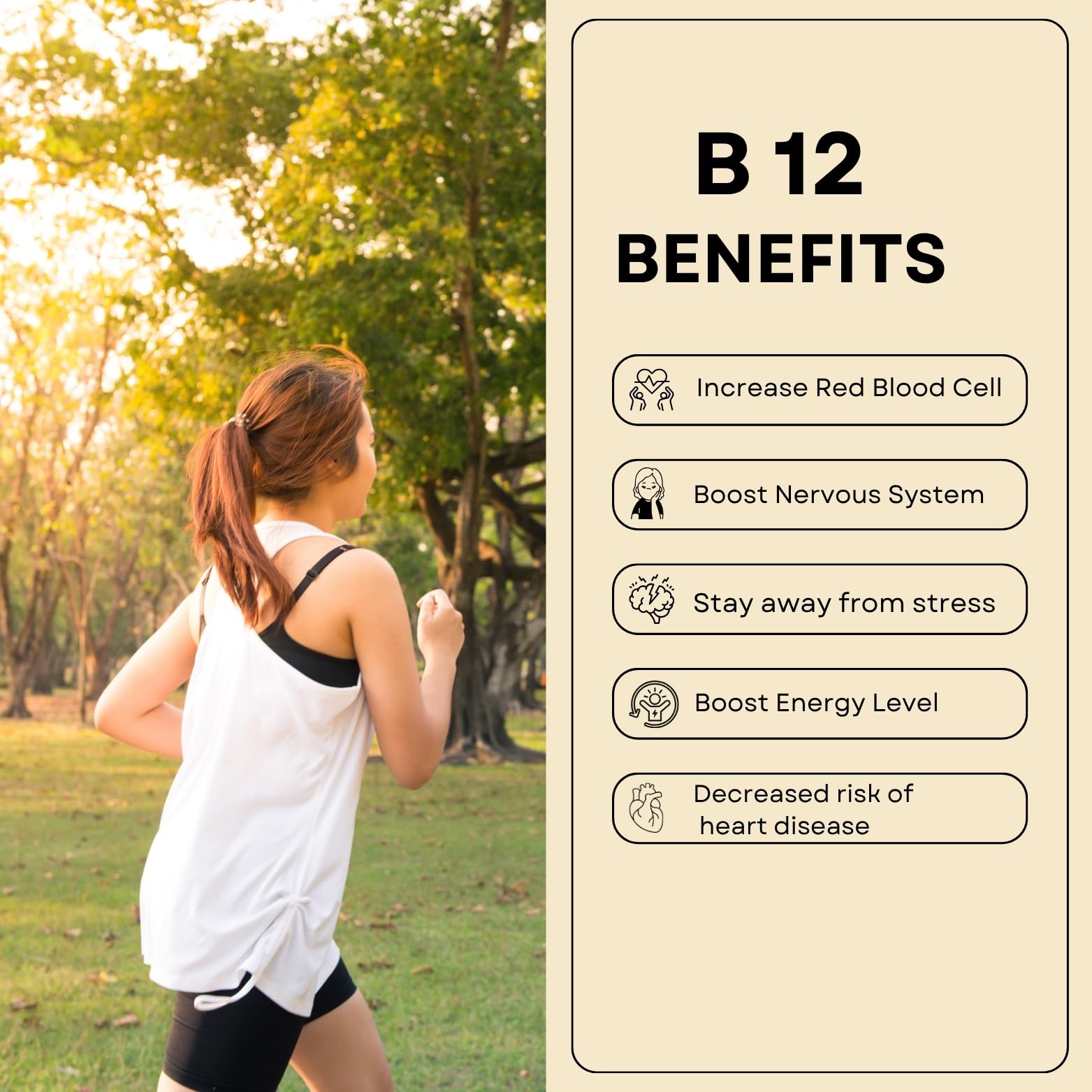 Plant Based Vitamin B12 Supplement Capsules 1000 mcg | Boost Energy Level | Nervous System Support & Blood Formation | Increase Red Blood Cell | Decreased Risk of Heart Disease | B 12 Supplement Daily Nutraceutical for Men & Women - 60 Veg Capsules — Amazon image 3