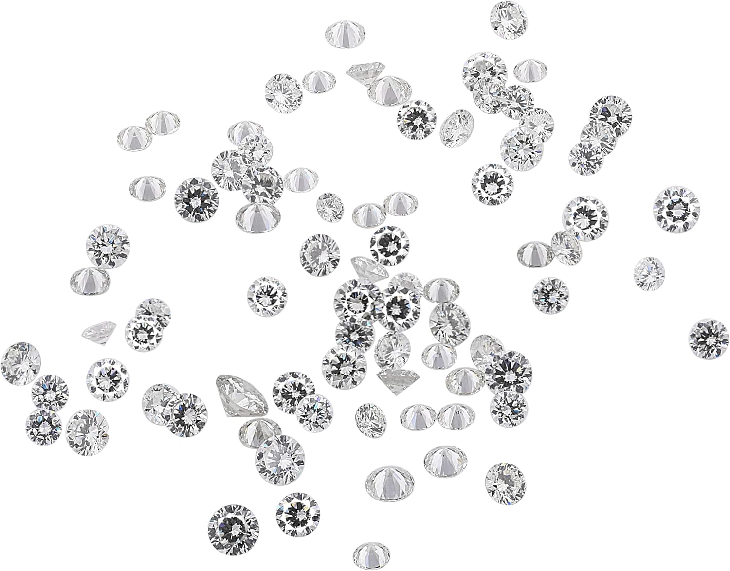 REAL-GEMS A Grade Natural Loose Diamonds Excellent Round Cut 0.5 Carat Lot VS1 Clarity 1mm-2.5mm EFG Color Natural Diamonds Perfect for Jewelry Making