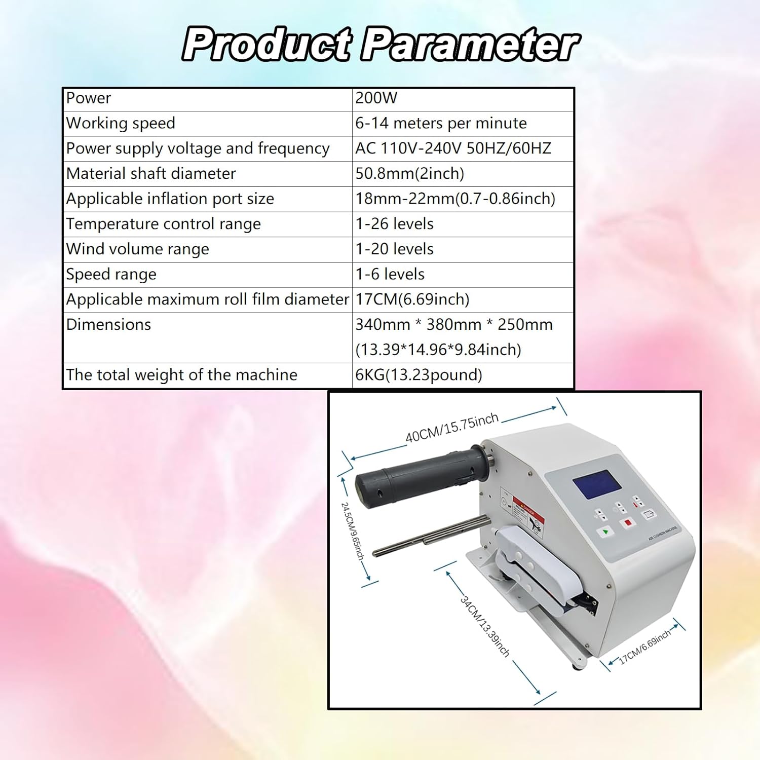 INTBUYING Air Cushion Machine, Air Bags Packing Machine Air Pillow Maker with Bubble Pillow Film Roll for Inflatable Packaging