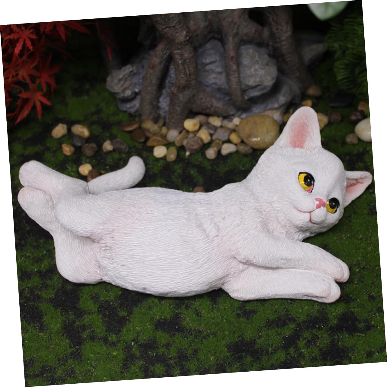 BESTOYARD Cute Cat Resin Statue Figurine Realistic Household Decor for Living Room Bedroom and Garden Adorable Kitten Art Craft for Home Decoration image 3