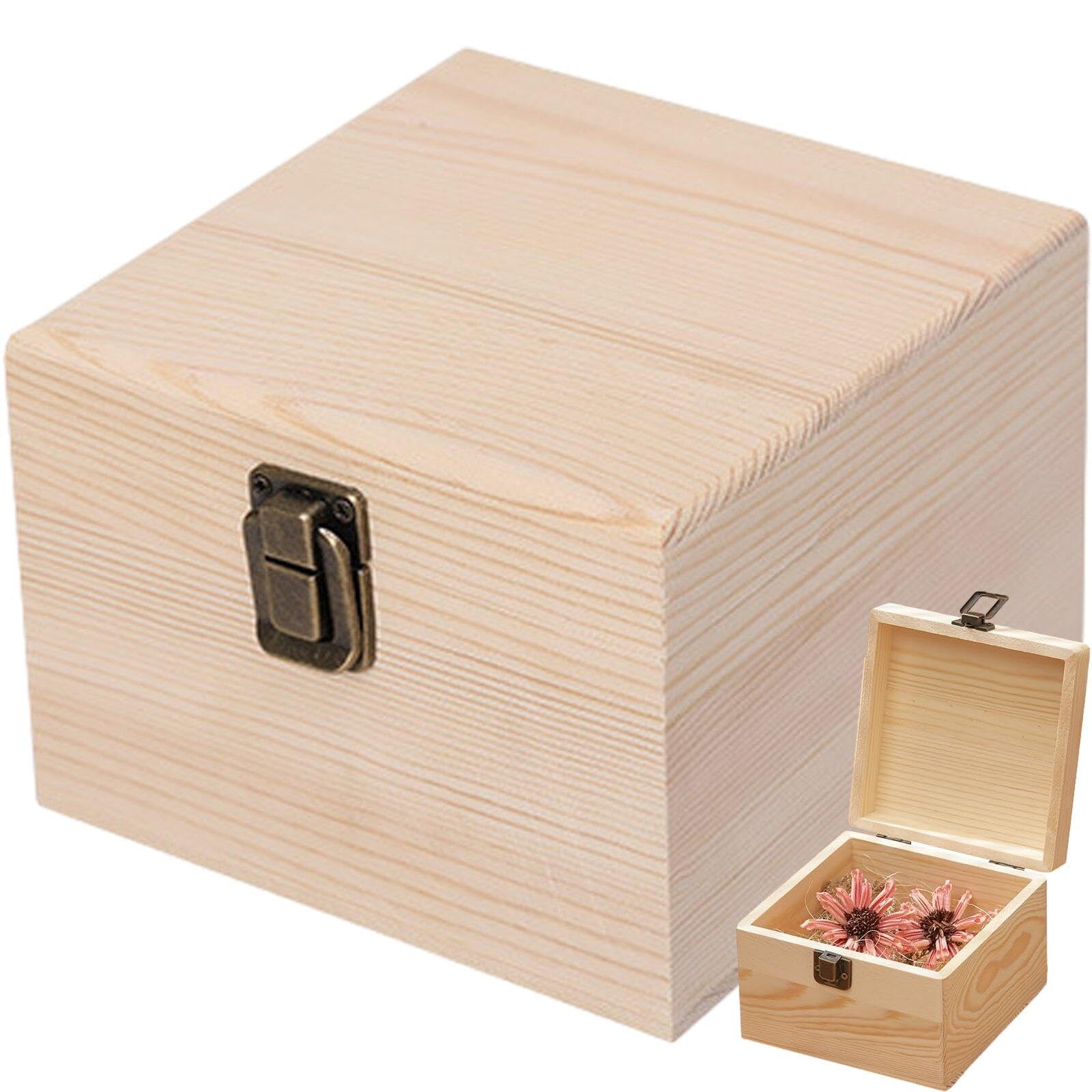 Boîte à bijoux en bois pour bricolage créatif et projets d'arts et artisanat à personnaliser