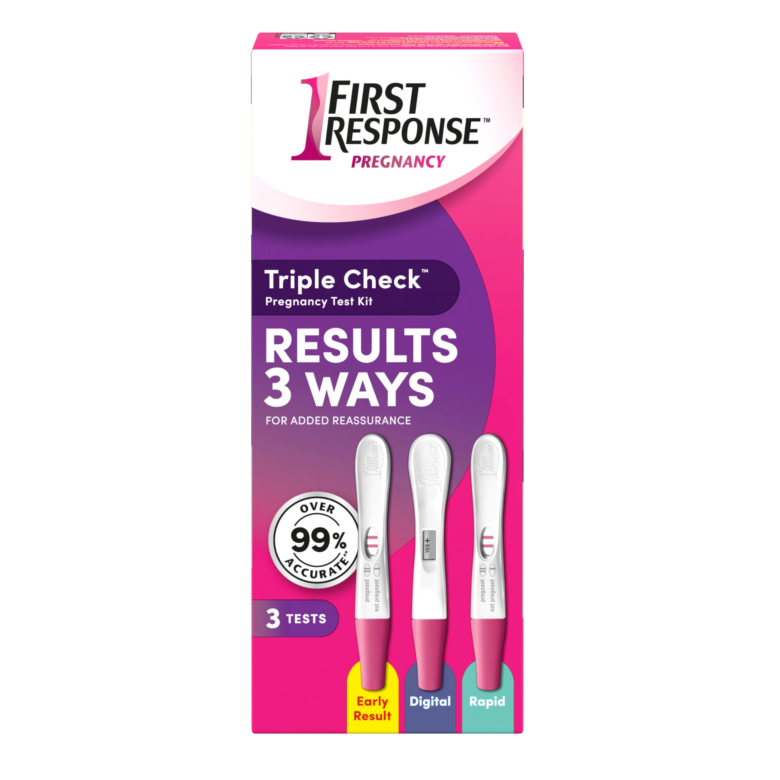 FIRST RESPONSE Triple Check Pregnancy Test Kit, 3 Test