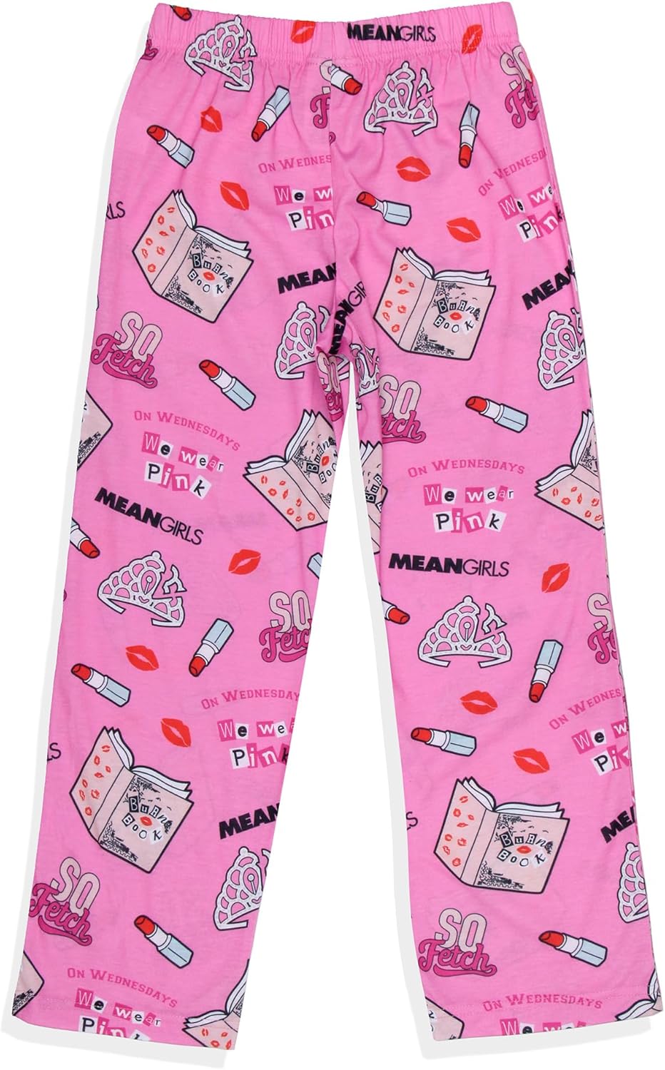 INTIMO Mean Girls Girls' On Wednesdays We Wear Pink Sleep Tossed Print Pajama Pants - Image 5