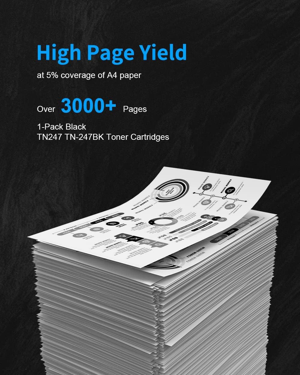 colorfly TN247 TN243 Cartucce di toner Compatibile per Brother TN 247BK TN-247 TN-243 per DCP-L3550CDW MFC-L3730CDN MFC-L3750CDW HL-L3210CW HL-L3230CDW,2 Nero