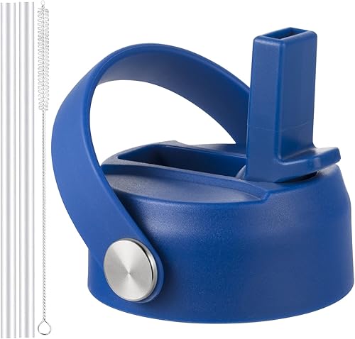 RRegeny Tapa de popote para Hydro Flask de boca ancha de 32, 40 onzas, tapas de popote con mango flexible y popotes compatibles con HydroFlask, tapa