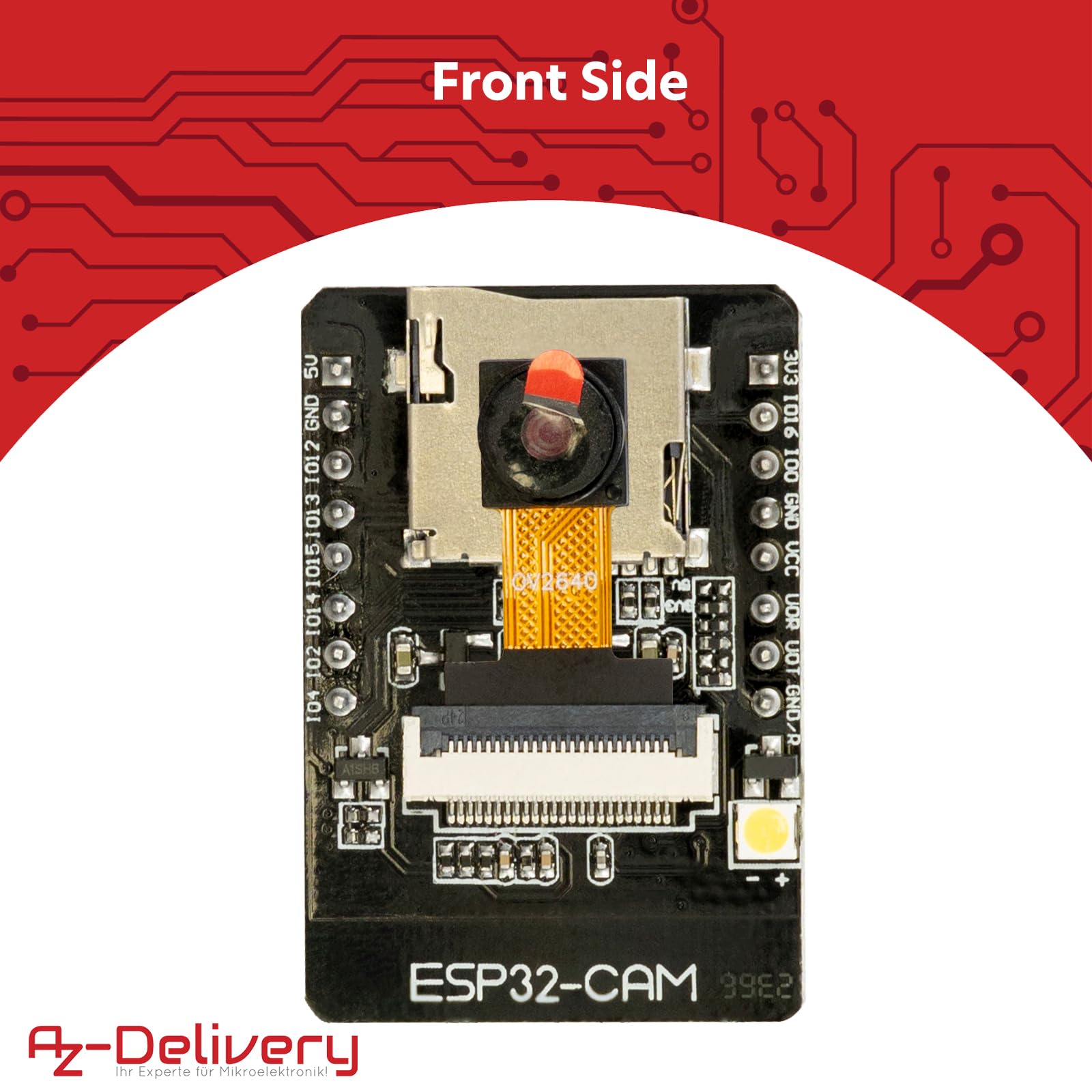 AZDelivery 3 x Modulo ESP32 Cam OV2640 + WIFI Bluetooth ESP32 5V con Dual-Core CPU a 32 bit e con Camera Development Board da 2MP compatibile con Arduino incluso un E-Book!
