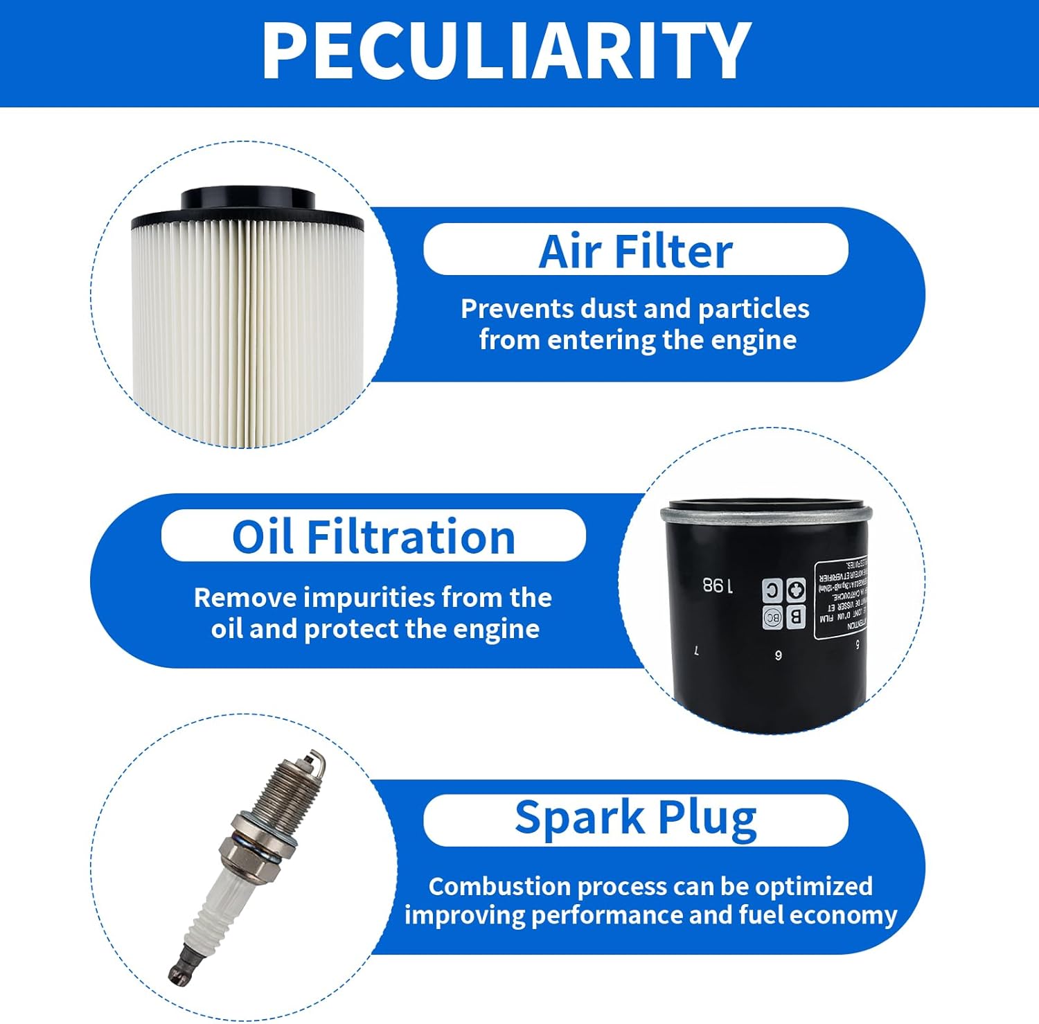ATV Spark Plug Air/Oil Filter Kit Compatible wiht Polaris RZR 800 Ranger 800 XP 2009-2014 Replaces 1240482 2540086