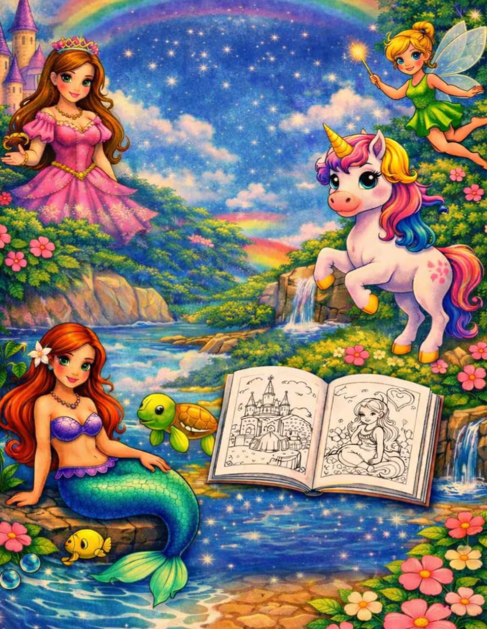 Princess Mermaid Fairy and Unicorn