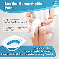 Vista 2 de Pochik Sitz Bath for Toilet Seat, Sitz Baths for Hemorrhoids and Postpartum Care, Yoni Steam Seat, Collapsible Basin for Epsom Salt Soak, Sits Bath