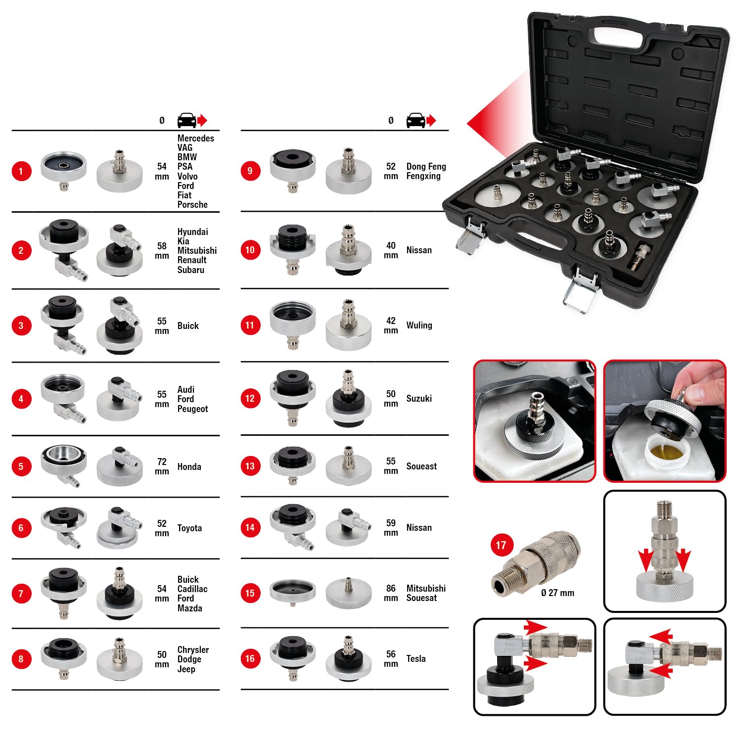KS TOOLS 160.0815 Zawór odpow. urządz. do napeł. / oprózn. (hydr. ham.