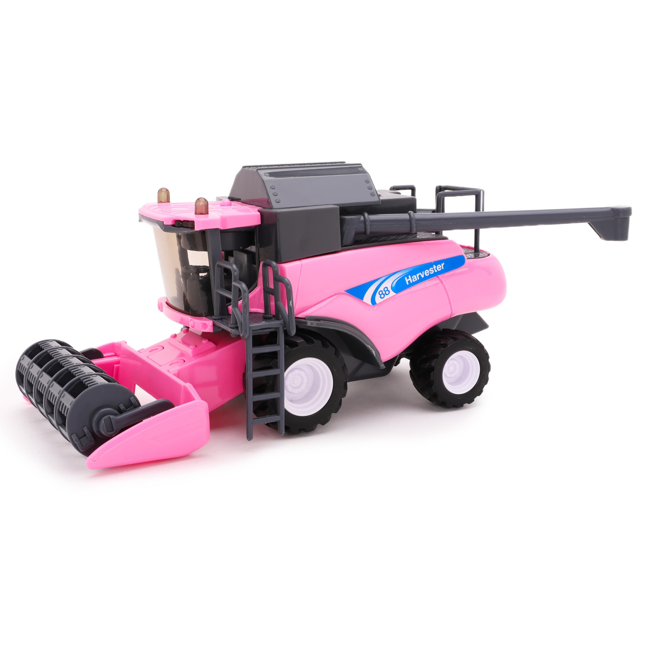 Toyland® 1:32 Scale Friction Powered Pink Combine Harvester Toy Vehicle - Farm Toys - 25cm x 11cm (9.8" x 4.3")