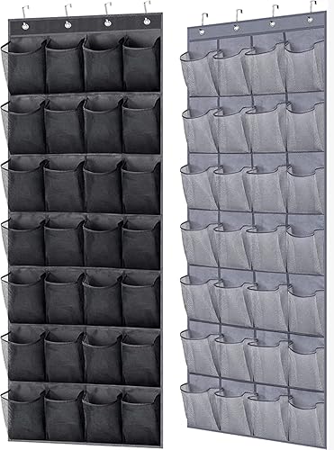MISSLO Organizador de zapatos colgante con 28 bolsillos grandes y 28 bolsillos grandes para colgar zapatos, puerta, zapatillas, organizador de