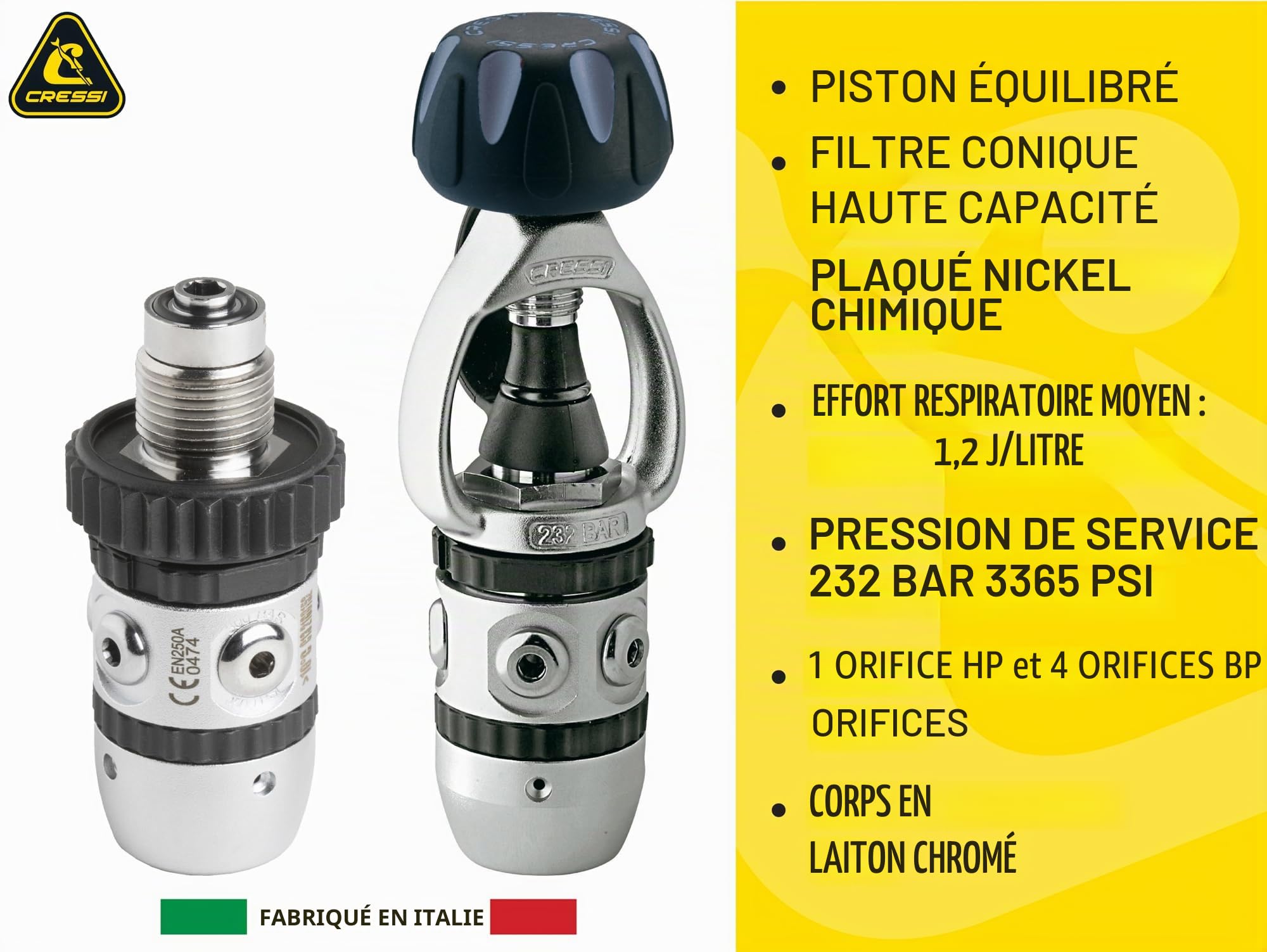 Cressi Set Detendeur Plongee Compact AC2 + Octopus