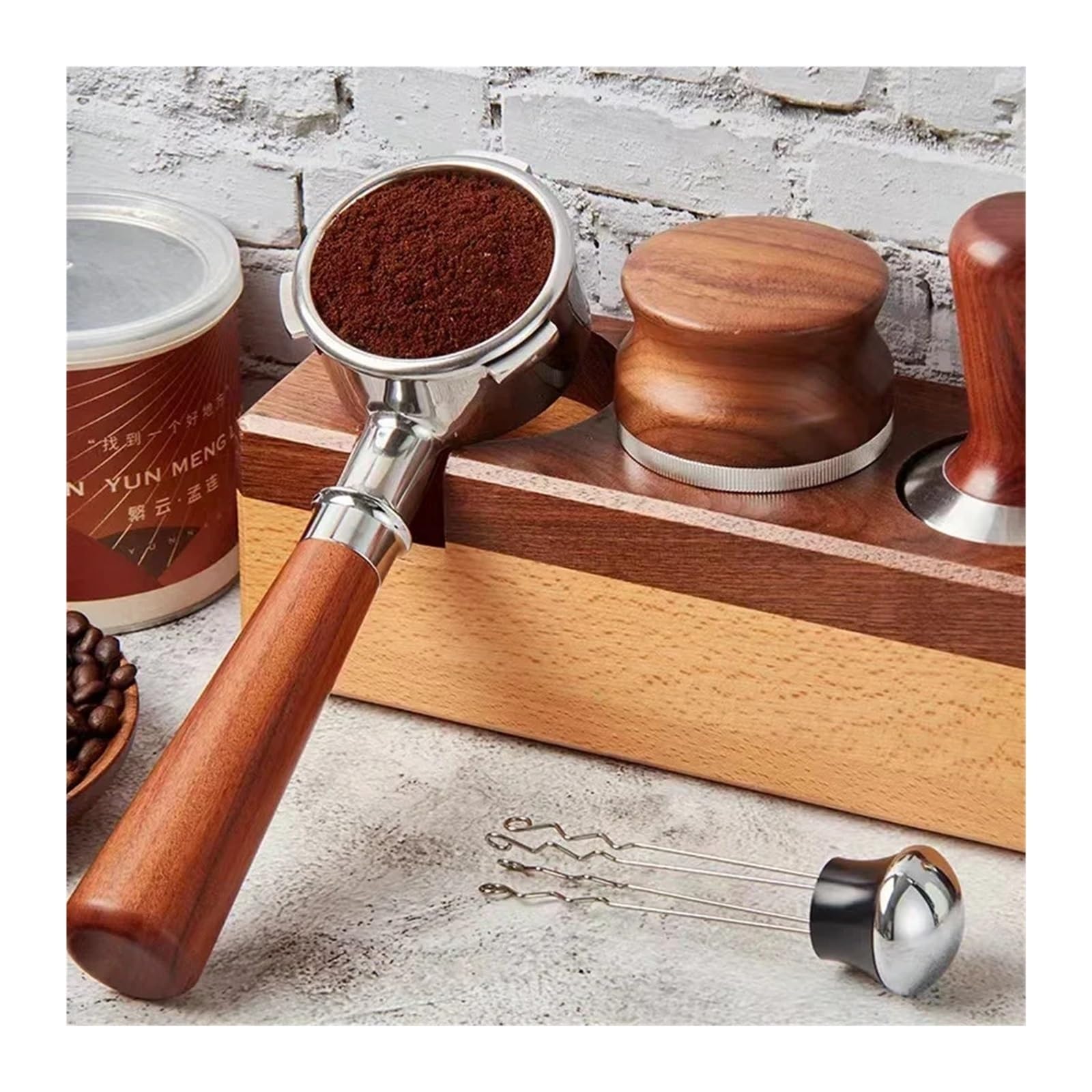 Portafiltro De Café Sin Fondo De 3 Orejas De 58mm Con 2 Cestas (18g),Compatible Con Hibrew, Herramientas De Barista For Cafetera H7/h7a /h10a(HIBREW Black 230 * 58)