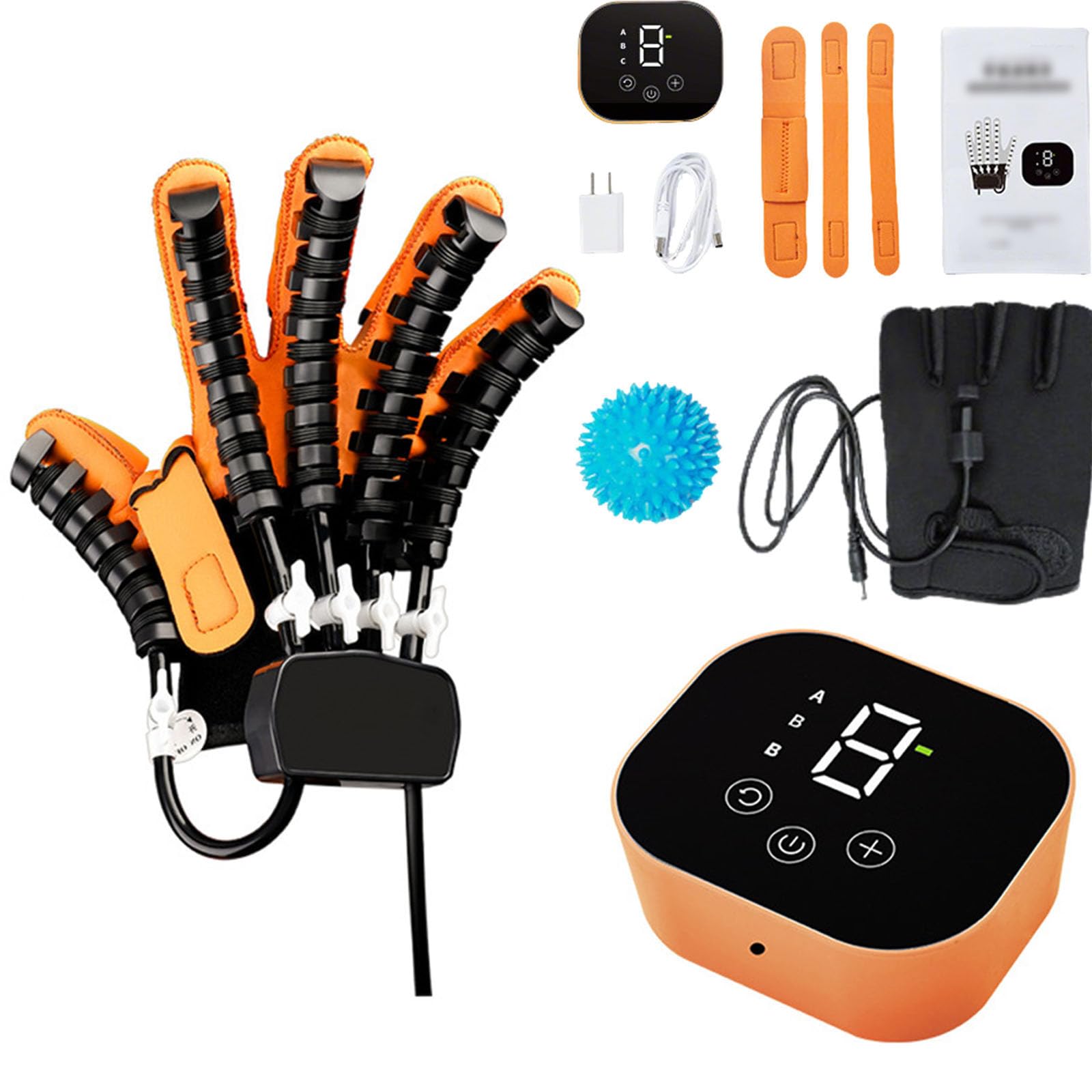 guanti per la riabilitazione post-operatoria,Guanti Robot per Riabilitazione Mano, Forza Regolabile, Dispositivo terapeutico per Mano Sinistra Destra per pazienti con par(Size:M,Color:Mano destra)